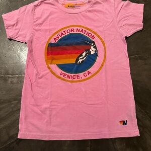 Aviator Nation neon pink Venice tee kids size 12